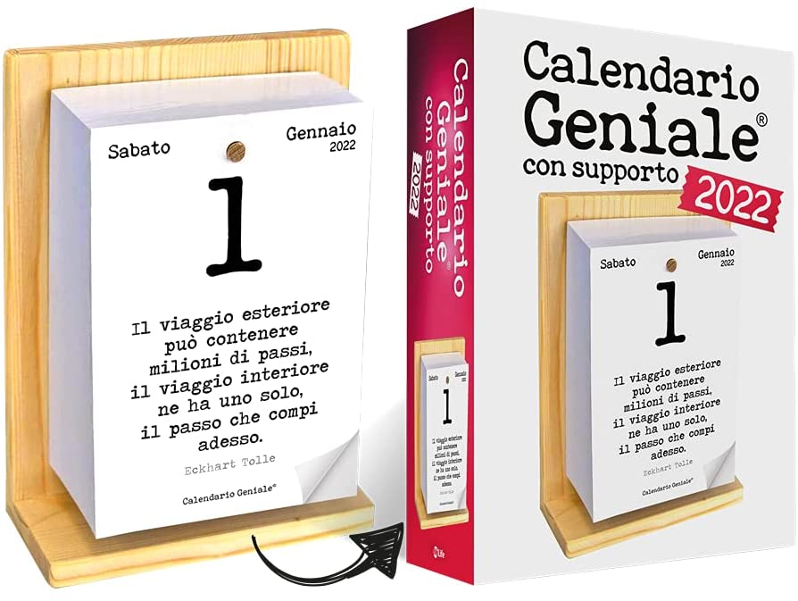 Calendario Geniale 2022. L'Originale. Supporto Legno di Abete Naturale  Biologico.