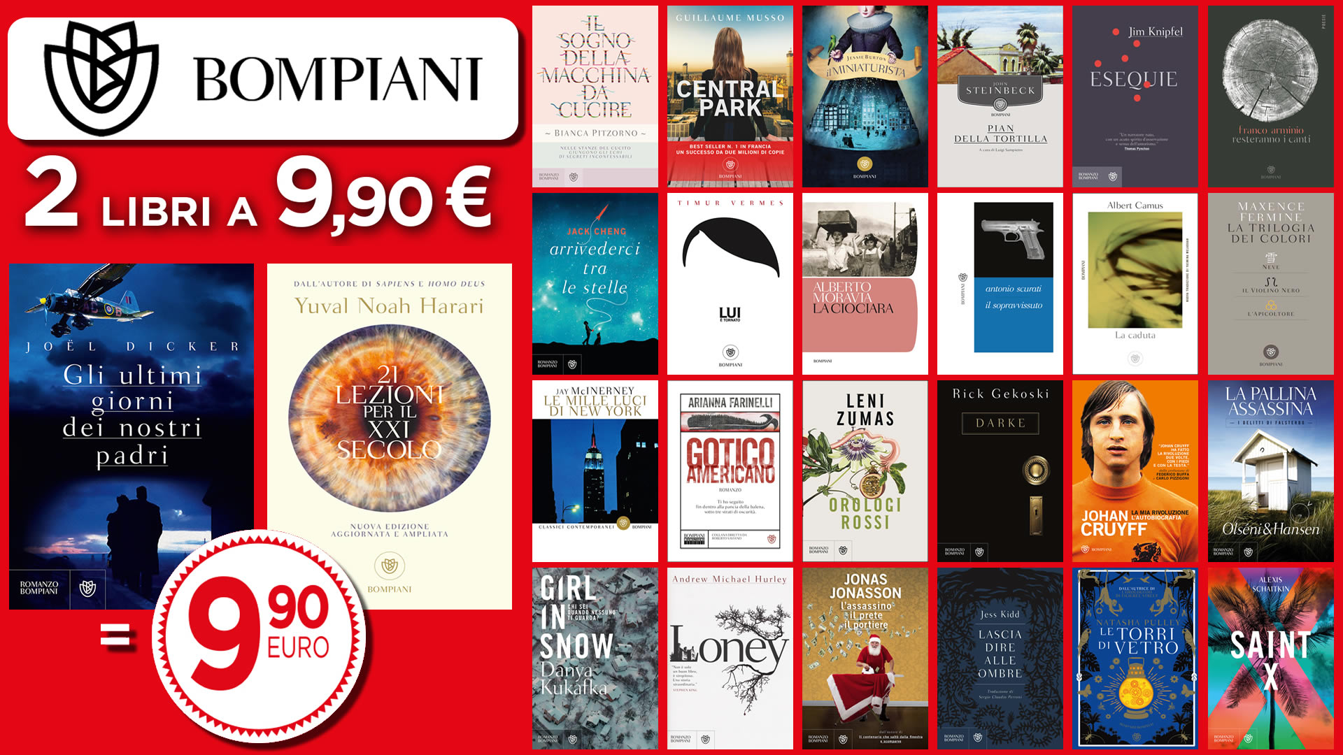 1+1 BOMPIANI Volumi Assortiti – 2 Libri a € 9,90